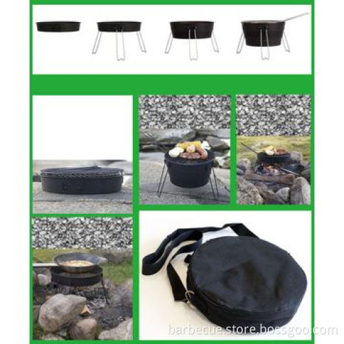 BBQ grill with cooler bag, suitable for promotions, measures 11-inch, made of carbon steel